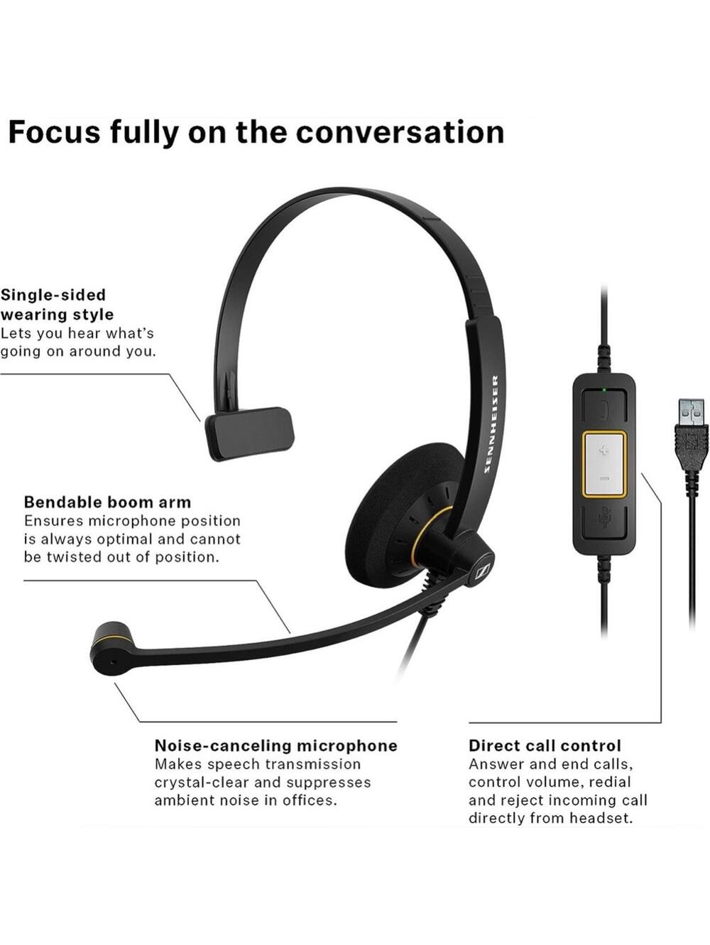 Sennheiser SC 30 USB ML (504546) - Single-Sided Business Headset
